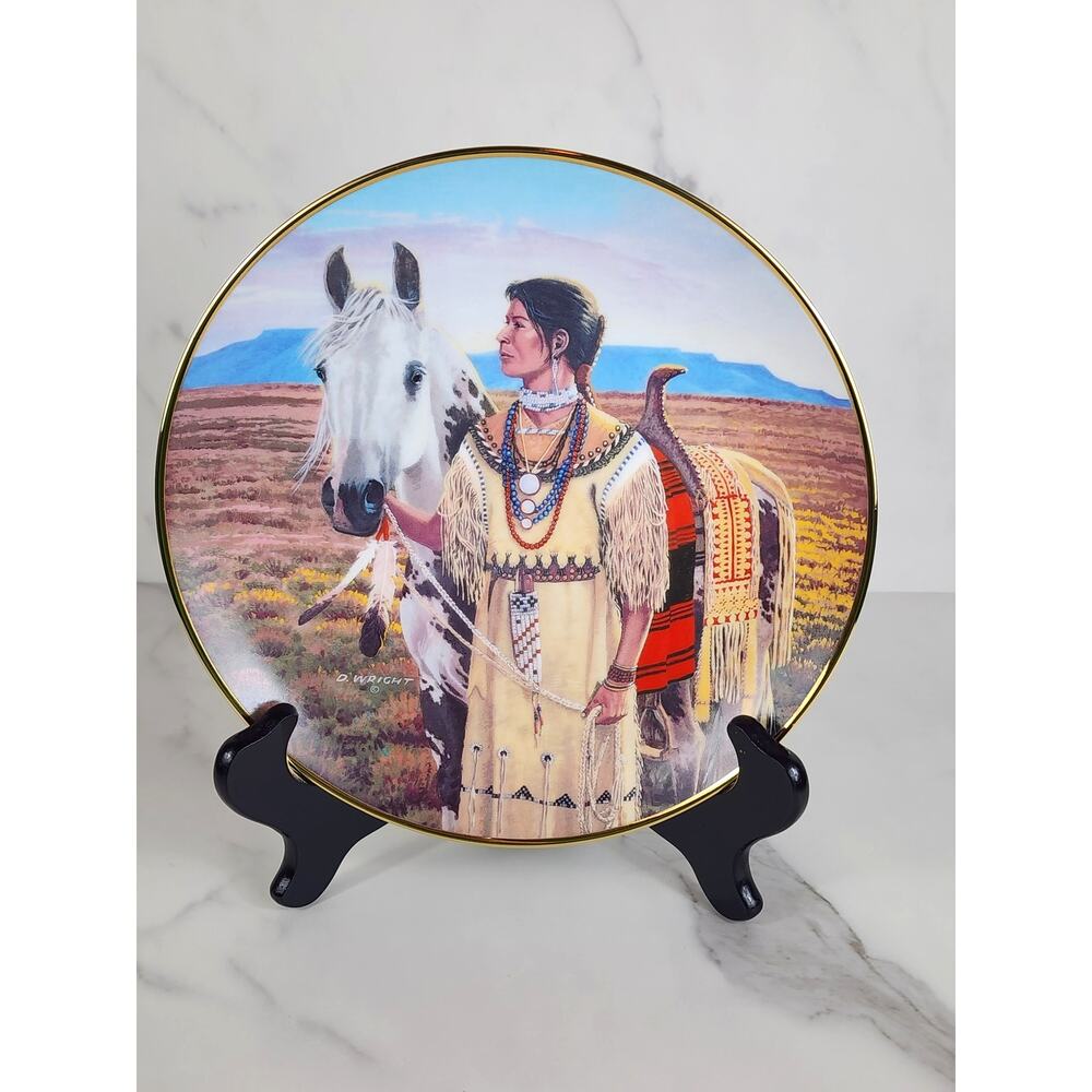 American Indian Women Lozen Noble Year 1991 Porcelain 8 1/2" Wall Decor Plate